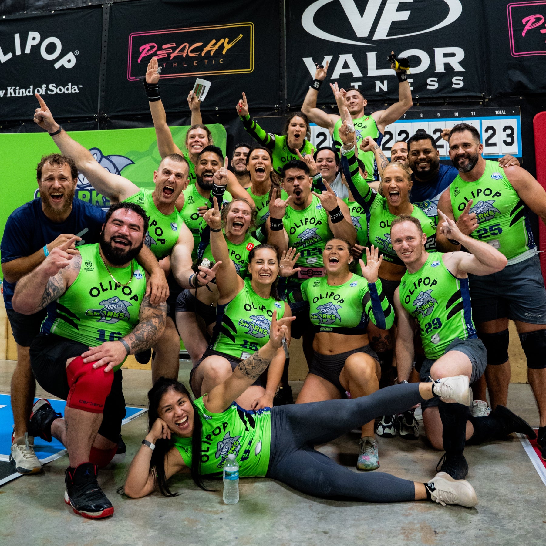 Florida Sharks athletes celebrating together